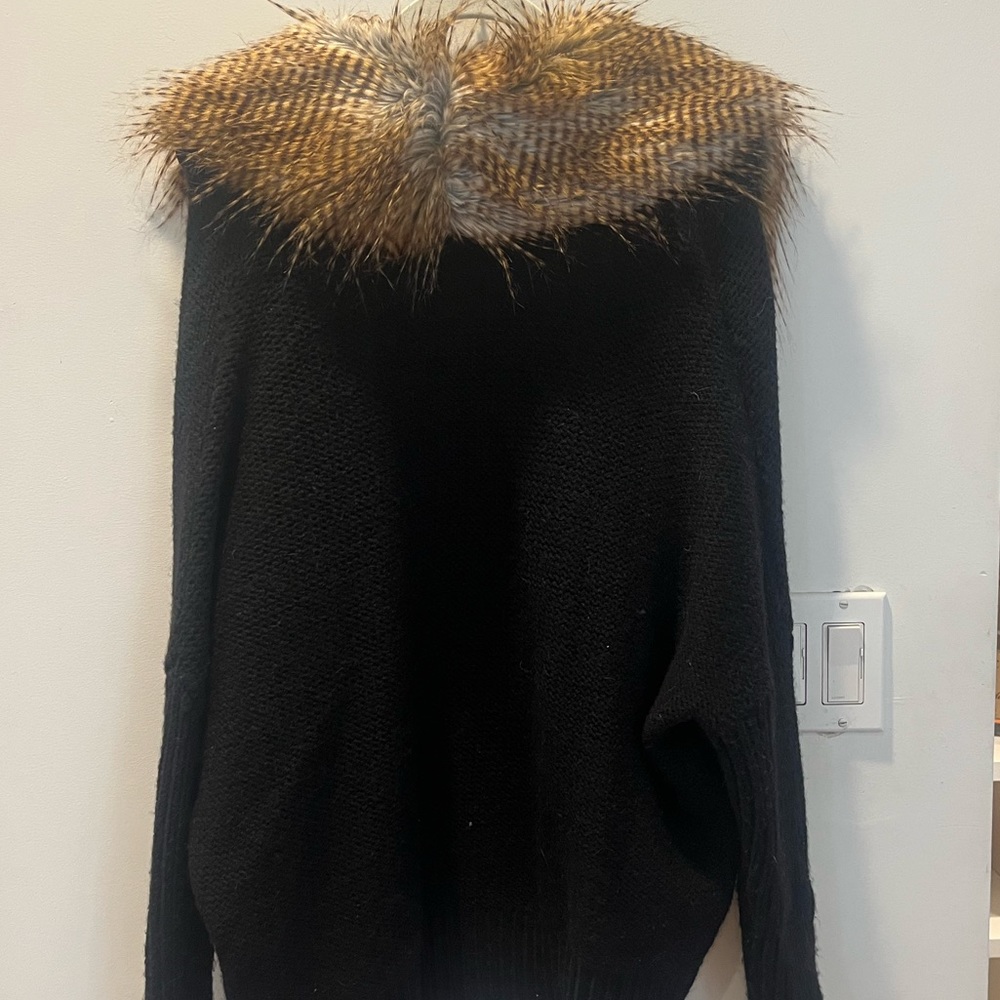 Attachable & detachable fur cardigan